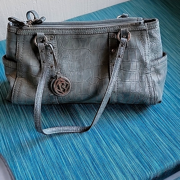 Relic Blue Faux Reptile Skin Handbag - Picture 1 of 5